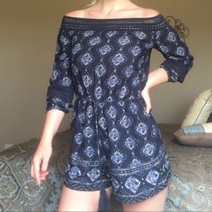 boho off the shoulder romper!:)